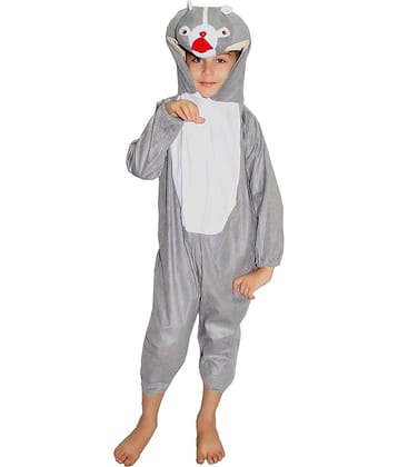Kaku Fancy Dresses Squirrel Animal Costume -Grey, 5-6 Years, For Boys & Girls