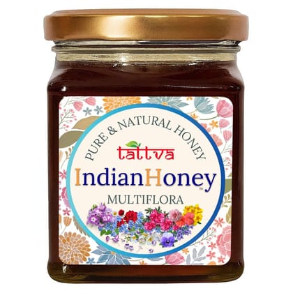 IndianHoney Himalayan Multiflora & Ayurvedic & Stress-Relief Tulsi Infused Honey Combo Pack (230gm & 230gm)