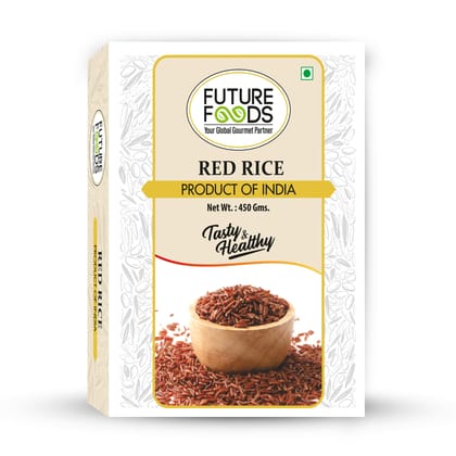Future Foods Premium Red Rice | Rich in Antioxidants | Multiple Health Benefits | Ideal for Diabetic Patients | Supports Digestion | Fiber Rich | Iron & Vitamin Rich | 450g