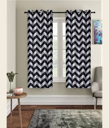 Home Sizzler - Multicolor Pack of 2 Polyester Door Curtain (4 ft X 5 ft)