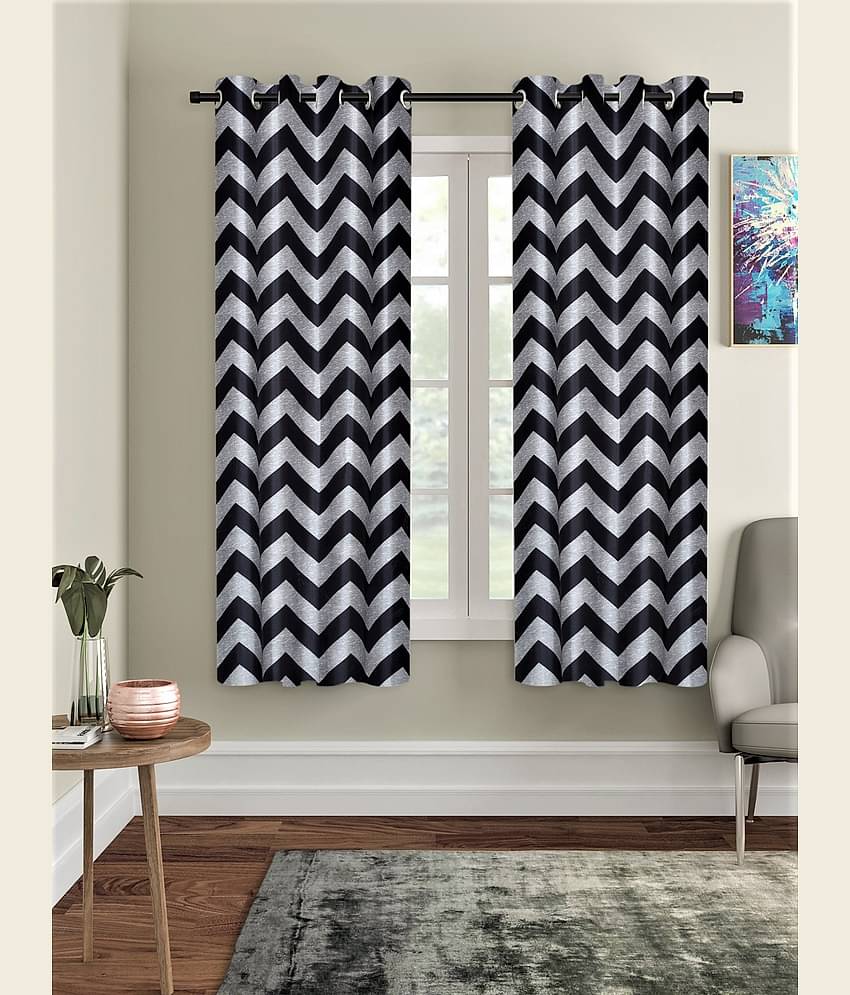 Home Sizzler - Multicolor Pack of 2 Polyester Door Curtain (4 ft X 5 ft)