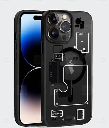 BIG WINGS Black Printed Back Cover Polycarbonate Compatible For Apple iPhone 14 Pro ( Pack of 1 )