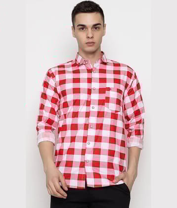 MODERNITY Cotton Blend Regular Fit Checks Full Sleeves Men's Casual Shirt - Red ( Pack of 1 )