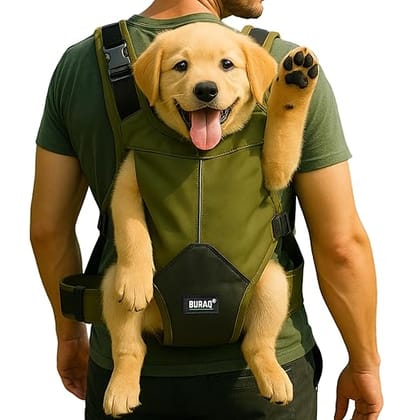 Pup Explorer Dog Carrier Backpack – Head-Out Design with Wide Straps & Hip Support-Green