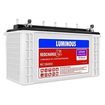 Luminous Tubular Battery 120 Ah RC15000 Designed with Tubular Plates for Long Lasting Performance