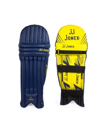 JJ Jonex Cricket Leg Guard (Yellow Navy), Multicolor