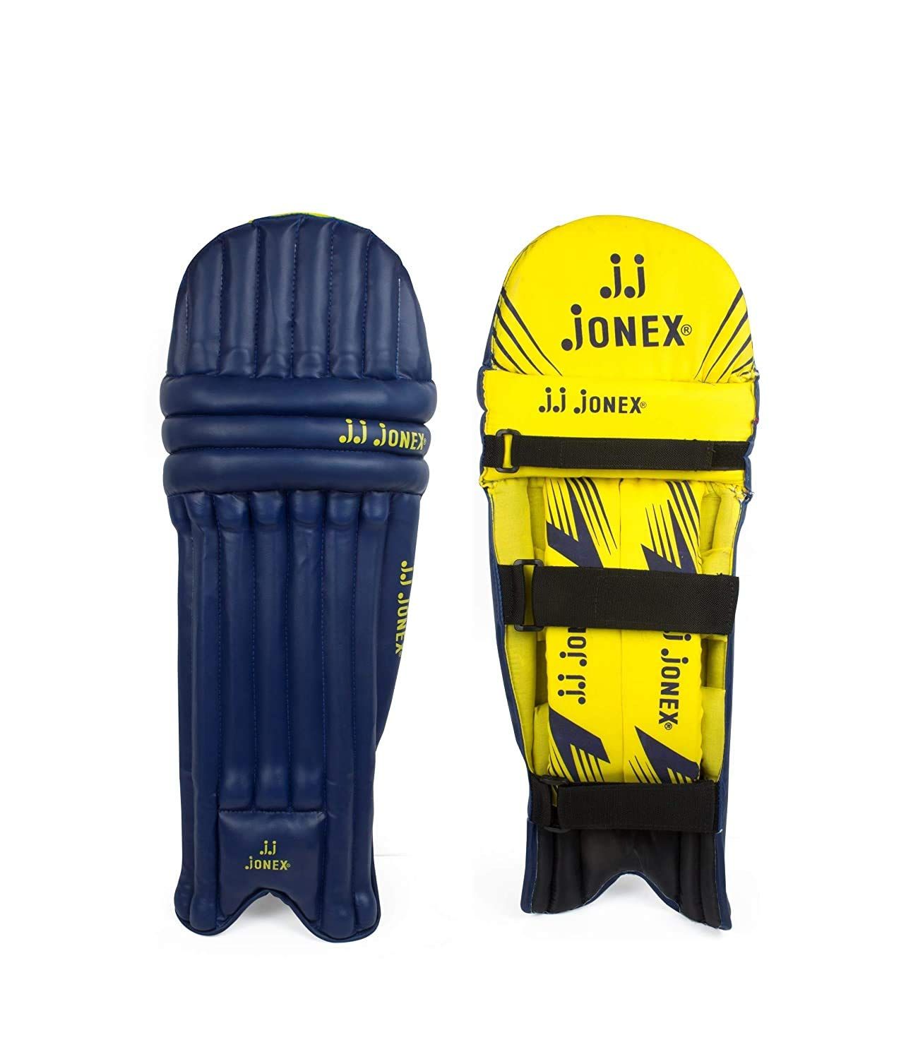 JJ Jonex Cricket Leg Guard (Yellow Navy), Multicolor