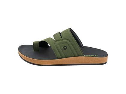 VKC Deon DG9653 Green Men's  Semi Covering Synthetic Leather Sandal  - UK 6