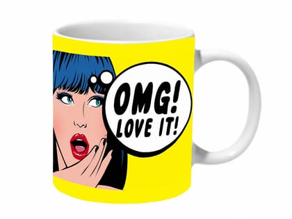 Multicolor Omg Love It Ceramic Mug