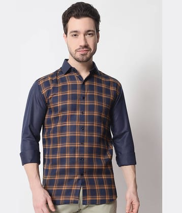 VERTUSY - Navy Blue 100% Cotton Regular Fit Men's Casual Shirt ( Pack of 1 )