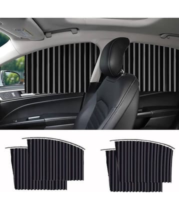 RAMDEV ENTERPRISE Universal Fit Magnetic Car Side Window Privacy Sunshade, Car Sun Shade Side Window, Magnet Pleated Curtains for Car Window, Removable Car Window Curtains (Black).