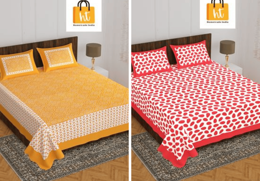 2201-Hometrade India- Standard Double Size (90*100 in )-Combo Double Bedsheet