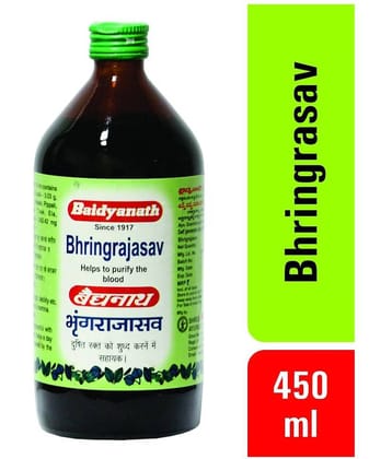 Baidyanath Bhring Raj Asav Help To Purify Blood Liquid 450 Ml Pack of 2