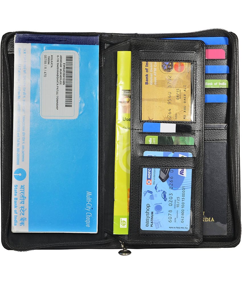 DUO DUFFEL RFID PU Leather P.U. Black Passport Holder