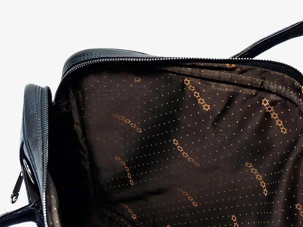 Croc-Textured Leather Bag