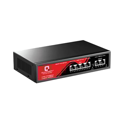 QUANTRON POE Switch QPOE-04 6 Port Fast Ethernet 10/100Mbps Desktop