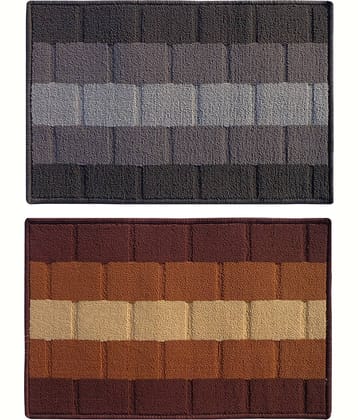 Status - Anti-skid Polyester Door Mat ( 58 X 30 cm ) Set of 2 - Multi
