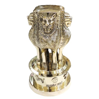 Handcrafted Brass Ashok Lath Decorative Item | Indian Heritage Decor, Height : 14 Inch (FMAS670 J)