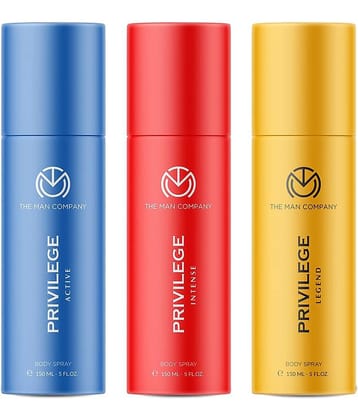 The Man Company Privilege Deodorants for Men - Active, Legend & Intense | Premium Long Lasting Fragrance | Everyday Use Deo’s Trio Set  - (150ml* 3)