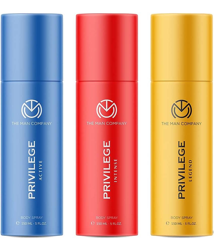 The Man Company Privilege Deodorants for Men - Active, Legend & Intense | Premium Long Lasting Fragrance | Everyday Use Deo’s Trio Set  - (150ml* 3)