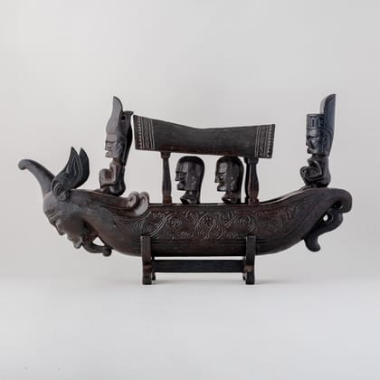 Eyaas Handcrafted Indonesian Wooden Dragon Boat with Stand