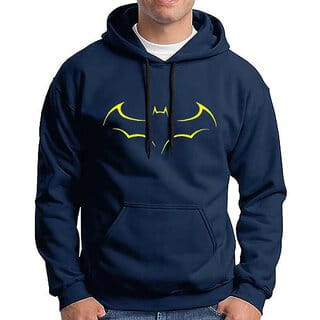 HIT SQUARE Men Blue Printed Hooded Full Sleeve Sweatshirt.
