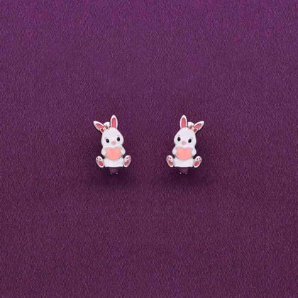 Sterling Silver Children's Bunny Earring-None / Silver