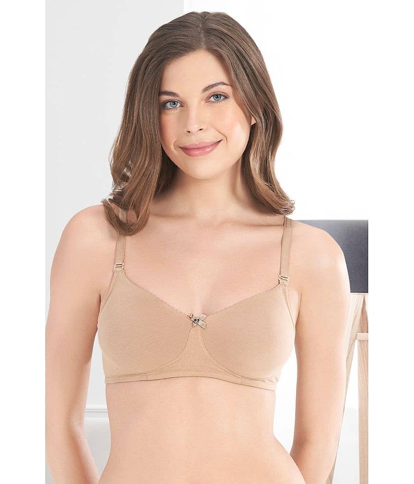 Amante Cotton Non Padded Women's Seamless Bra ( Beige )