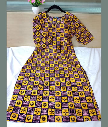 Ethnic Basket Pack of 1 Crepe Printed Straight Women's Kurti - ( Multicolor )