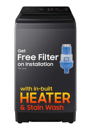 Samsung 8 Kg, 5 Star, Hygiene Steam, Ecobubble, Quick Wash, Soft Closing Door, Digital Inverter, Fully-Automatic Top Load Washing Machine (WA40F08H2CTL, In-Built Heater, Stainwash, Deep Charcoal) Samsung 8 Kg, 5 Star, Hygiene Steam, Ecobubble, Quick Wash
