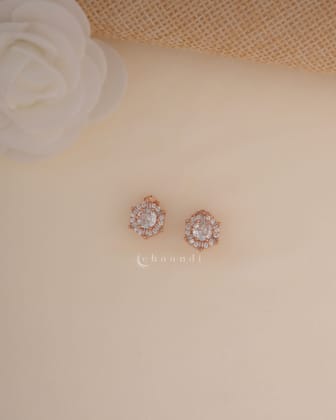 Rose Gold Silver Earrings SER1010