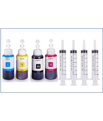 INK POINT Multicolor Four bottles Refill Kit for Ink For C@non Printer MG2570S B/C/Y/M