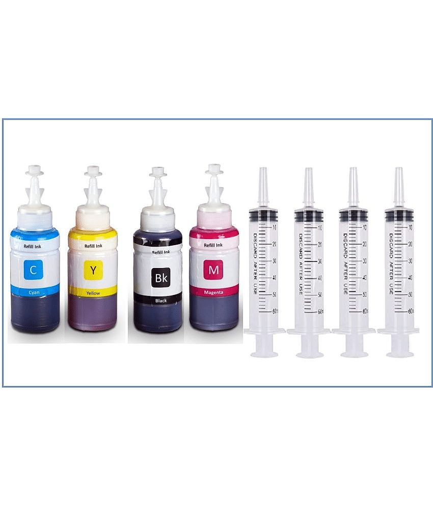 INK POINT Multicolor Four bottles Refill Kit for Ink For C@non Printer MG2570S B/C/Y/M
