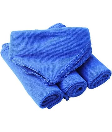 mahek accessories - Blue 250 GSM Microfiber Cloth For Automobile ( Pack of 4 )