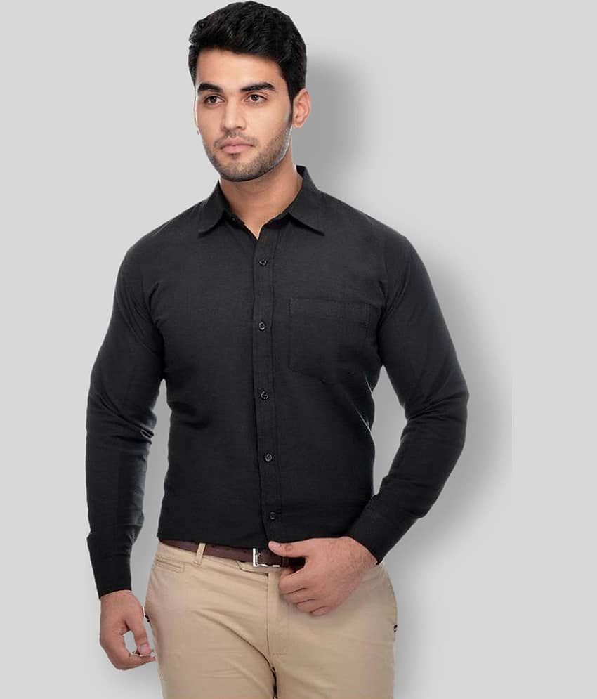DESHBANDHU DBK - Black Cotton Regular Fit Men's Formal Shirt (Pack of 1)