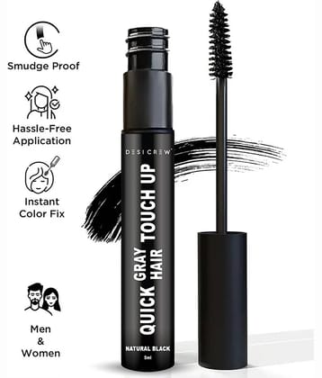 DESI CREW Gray Hair Touch-Up Natural Root Touch Ups Hair Color 5 mL Black