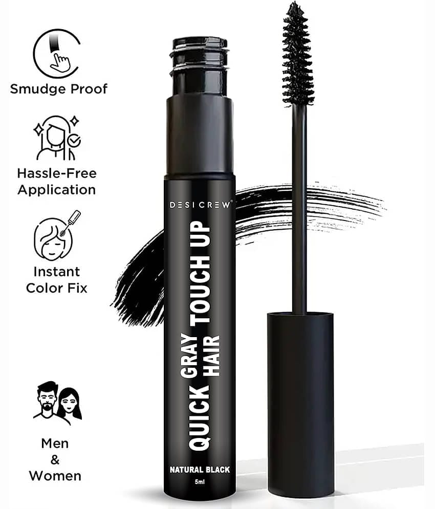 DESI CREW Gray Hair Touch-Up Natural Root Touch Ups Hair Color 5 mL Black