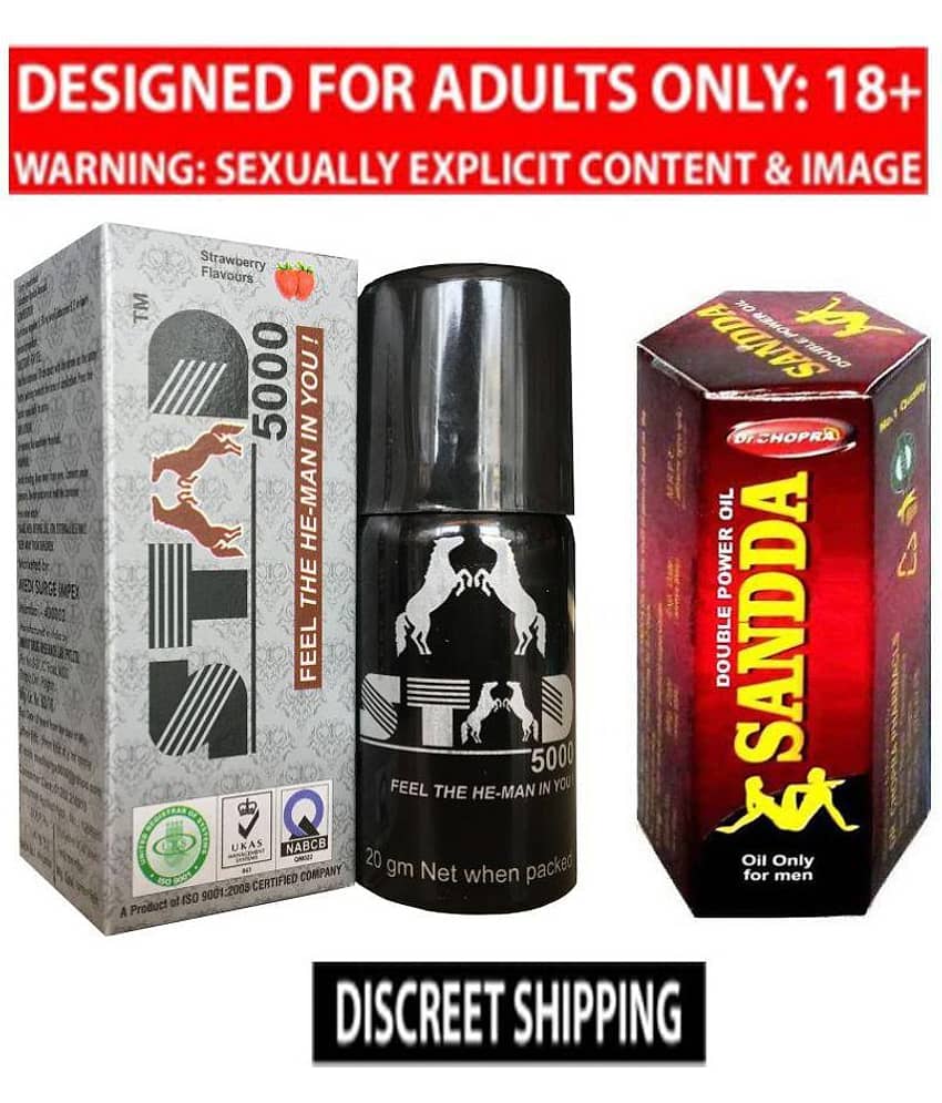 Stud 5000 DLAY spray & Double Power Sandda Massage oil For Men