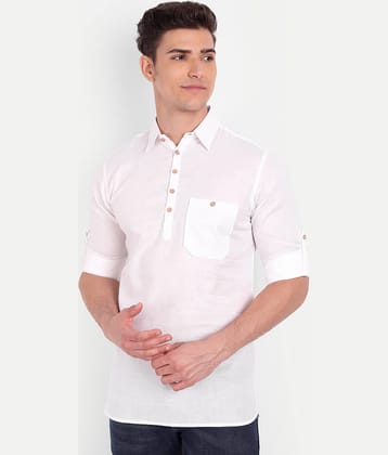 Vida Loca - Beige Cotton Men's Shirt Style Kurta ( Pack of 1 )