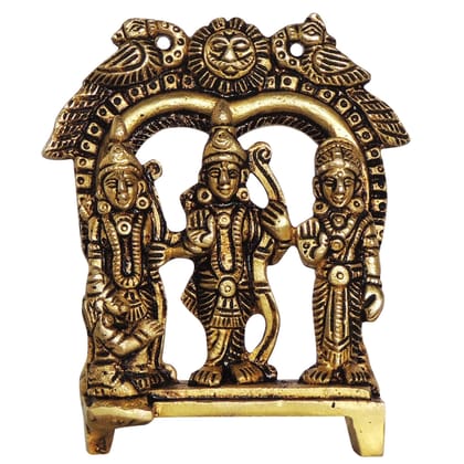 Brass Ram Darbar Decorative Statue | Premium Ram Parivar Showpiece, Height : 3.5 Inch (BSMAS1394 B)