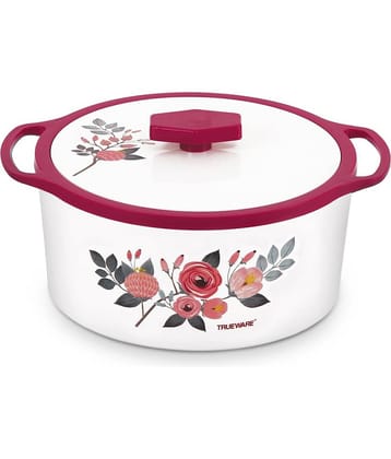 Trueware Florra Inner Steel Red Plastic Thermoware Casserole ( Set of 1 , 1500 mL )