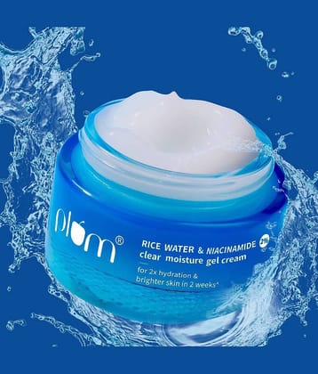 Plum 2% Niacinamide & Rice Water Gel Cream Moisturizer | Brightens skin | Oil-free (50 g)