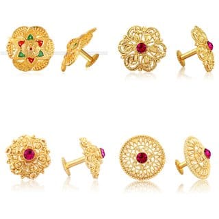 Vighnaharta Sizzling Charming Alloy Gold Plated Stud Earring Combo set For Women and Girls Vighnaharta Sizzling Charming Alloy Gold Plated Stud Earring Combo set For Women and Girls