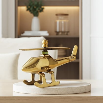 Brass Showpiece Children Playing Helicopter (ZMAS562 D)