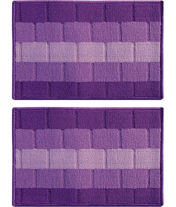 Status - Anti-skid Synthetic Door Mat ( 58 X 30 cm ) Set of 2 - Purple