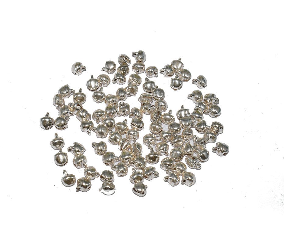 Silver ball dangle charms beads latkan jhumki/Neacklace and Bangle metal beads for Jewellery Making. LOOP-013-Per Packet of Approx 430 Pcs (100 Gram) / 8X7 MM