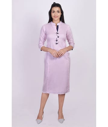 SAART BUNAAI - Pink Rayon Women's Straight Kurti