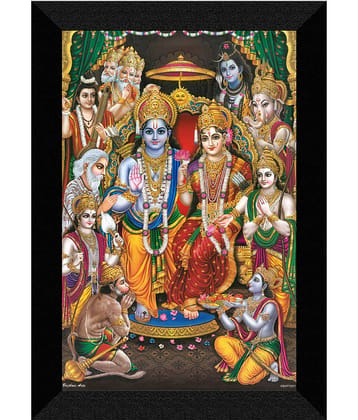 saf RAM DARBAR PAINTING Digital Reprint 14 inch x 11 inch Painting (With Frame)