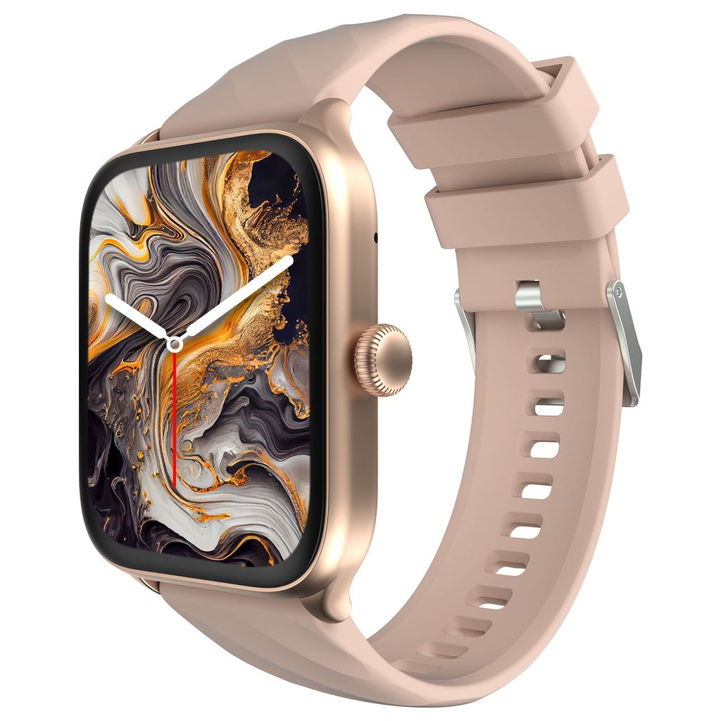 CELLECOR M1 Stew 1.83 IPS Display Smart Watch, Bluetooth Calling, Unlimited Watch Faces, 100+ Sports Modes, Health Suite, Voice Assistance (Gold-Pink)