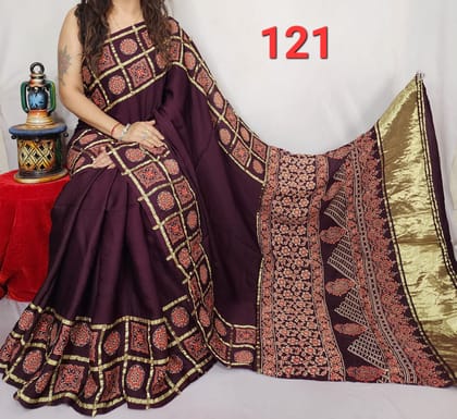 Ajrakh Print Modal Silk Style 44-Ajrakh Print